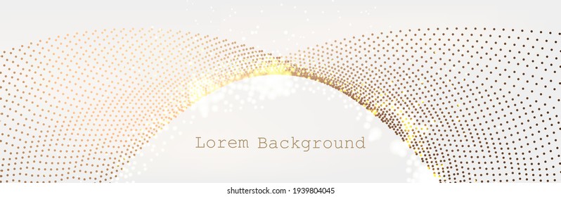 Gold wave. Linear geometric Art deco bricks.  retro style. Luxury seamless pattern. Packaging or menu design.Vector