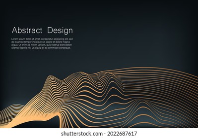 Ola de oro. Ladrillos geométricos de Art Déco. Estilo retro de los años 20. Lujo sin fisuras. Embalaje o diseño de menú.Vector. Resumen Segwit. onda de sonido