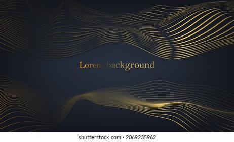 Goldwelle. Lineare geometrische Art-Deco-Steine. Retro-Stil der 20er. Luxuriöses, nahtloses Muster. Verpackung oder Menüdesign.Vektorgrafik. Abstrakter Segwit. Schallwelle