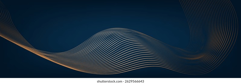 Gold wave. Linear geometric Art deco bricks. 20s retro style. Luxury seamless pattern. Packaging or menu design.Vector. Abstract Segwit. sound wave
