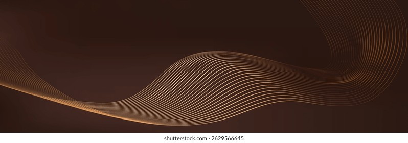 Gold wave. Linear geometric Art deco bricks. 20s retro style. Luxury seamless pattern. Packaging or menu design.Vector. Abstract Segwit. sound wave