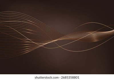 Onda de ouro. Tijolos Art déco geométricos lineares. estilo retro 20s. Luxo padrão sem emenda. Design de embalagem ou menu.Vetor. Abstrato Segwit. onda sonora
