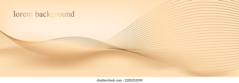 Gold wave with lines. Linear geometric Art deco bricks. 20s retro style. Luxury seamless pattern. Packaging or menu design.Vector
