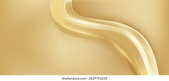 Gold wave lines luxury Background vector