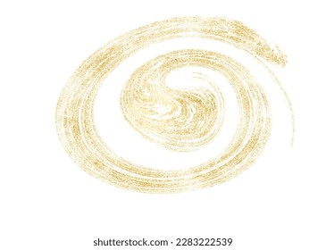 Gold wave logo template. Sparkling emblem symbol. Watercolor brush stroke.Vector illustration. Stock vector illustration isolated on white background.