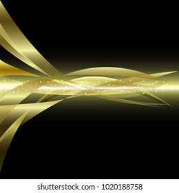 Gold wave on backgroud