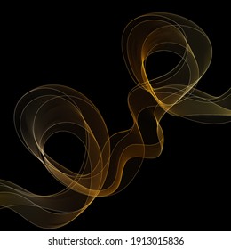 Gold wave on a black background. abstract vector illustration. Design element