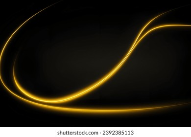 Gold Wave on Black Background, Abstract geometric background with liquid shapes. Vector illustration.