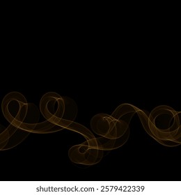Gold wave on a black background. Abstract vector pattern. Eps 10