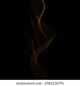 Gold wave on a black background. Abstract vector pattern. Eps 10