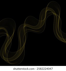 Gold wave on black background. Abstract background. Vector illustration. Eps 10