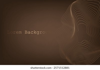 Gold wave on brown background. Linear geometric Art deco bricks. 20s retro style. Luxury seamless pattern. Packaging or menu design.Vector. Abstract Segwit. sound wave.Geometrical Background Connectio