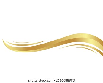 gold wave. gold ribbon for banner decoration with place for text. vector illustration