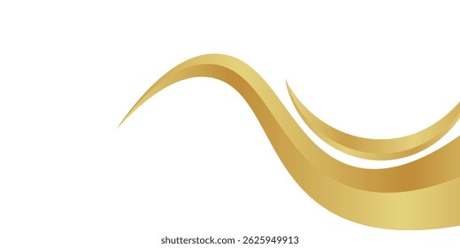 gold wave. gold ribbon for banner decoration with place for text. vector illustration