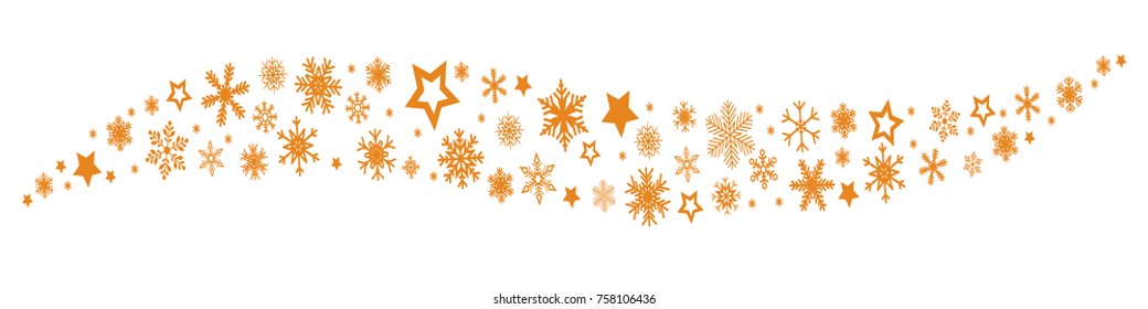Gold wave snowflake background - stock vector