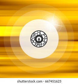 El fondo de las olas de oro. Placa metálica con luz reflejada. Ilustración vectorial con lugar para el texto. 