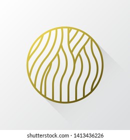 Gold Waves logo template. Simple Water Wave symbol and icon Logo Template. Abstract ornamental emblem for business, travel, tourism and ecology concepts, health