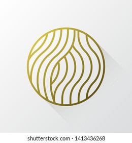 Gold Waves logo template. Simple Water Wave symbol and icon Logo Template. Abstract ornamental emblem for business, travel, tourism and ecology concepts, health