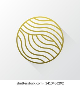 Gold Waves logo template. Simple Water Wave symbol and icon Logo Template. Abstract ornamental emblem for business, travel, tourism and ecology concepts, health