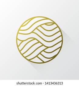 Gold Waves logo template. Simple Water Wave symbol and icon Logo Template. Abstract ornamental emblem for business, travel, tourism and ecology concepts, health