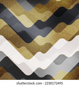 Gold waves vector seamless pattern