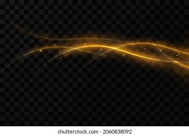 Gold wavy light lines background.
