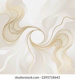 Gold wavy pattern. Luxurious golden linear ornament. Premium design for wallpapers, silk textiles and jewelry. Vector illustration.