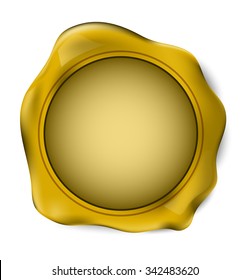 Gold wax seal stamp. vector illustration.