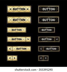 Gold web buttons in vintage style