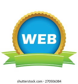 Gold web logo on a white background. Vector illustration