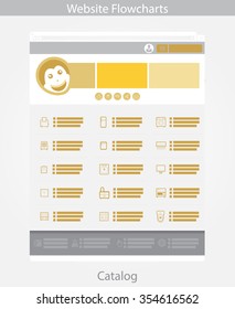 Gold Web template simple vector: Catalog Page