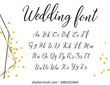 gold wedding font