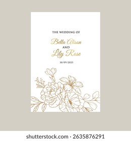 Gold wedding frame on white background. Set of circle shapes, glitters, eucalyptus, leaf branches. Elegant foliage design for wedding, card, invitation, greeting.