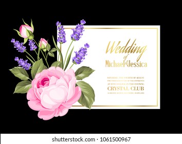 Gold wedding invitation.