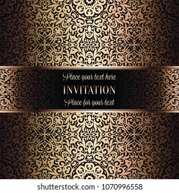 Gold Wedding Invitation Card Template Design Stock Vector (Royalty Free ...