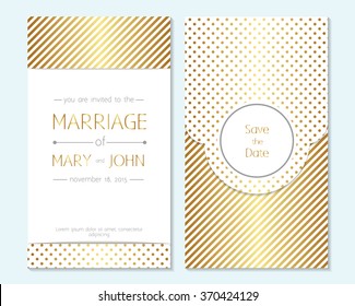 Gold Wedding invitation, thank you card, save the date cards, baby shower, menu, flyer, template. 