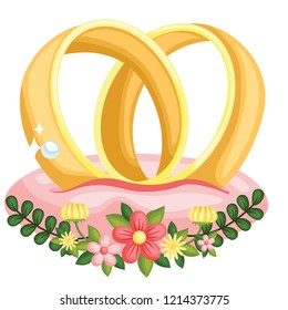 a gold wedding ring with a diamond for a wedding ceremony