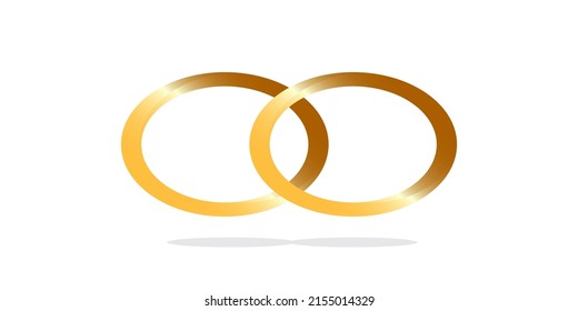 gold wedding ring icon logo suitable for wedding invitations or poster designs or wedding events

