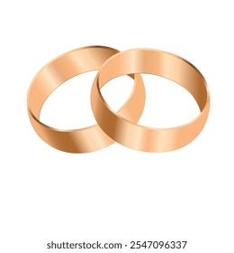 Gold wedding ring vector icons on a white background