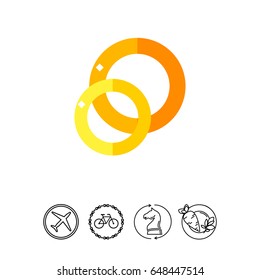 Gold wedding rings icon
