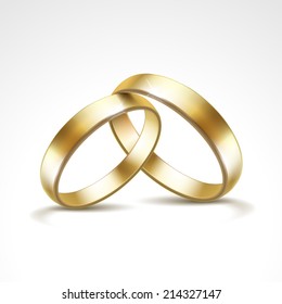Gold Wedding Rings Isolated