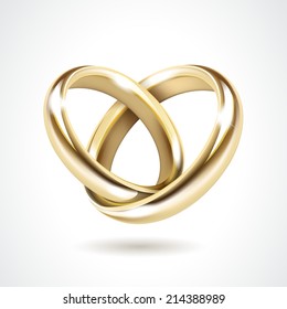 Gold Wedding Rings Isolated