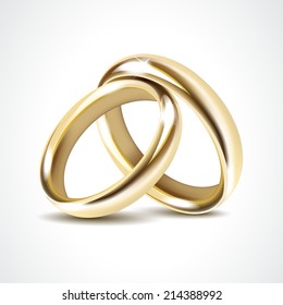 Gold Wedding Rings Isolated