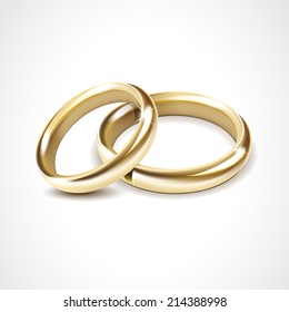 Gold Wedding Rings Isolated