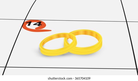 Gold Wedding Rings Isolated