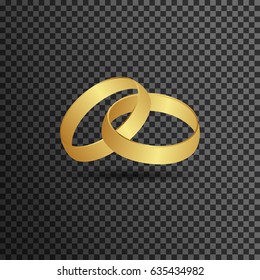 Gold wedding rings vector