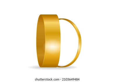 Gold wedding rings vector illustration. Jewelry glow ring, romance and love symbol.