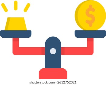 Gold Weight Icon Flat Vector Illustration