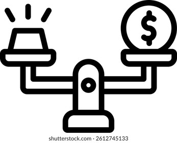 Gold Weight Icon Outline Vector Illustration