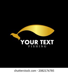 Gold whale logo in deep sea, can be used as fishing logo